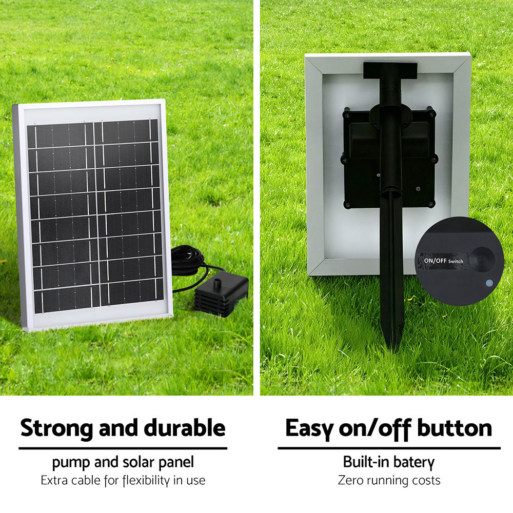 Cascading 3 Tier Solar Stone Look Water Feature with LED