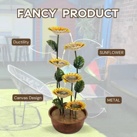 Decorative Cascading Sunflower Petal Water Feature