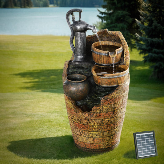 Rustic Solar powered cascading Water Feature