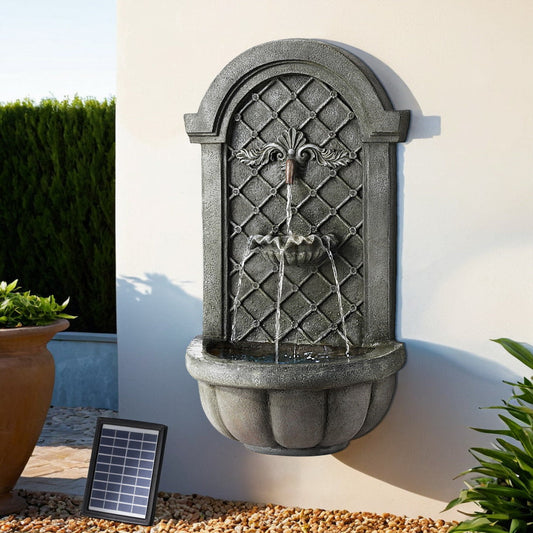 Solar Powered Wall Mounted Stone Effect Water Feature