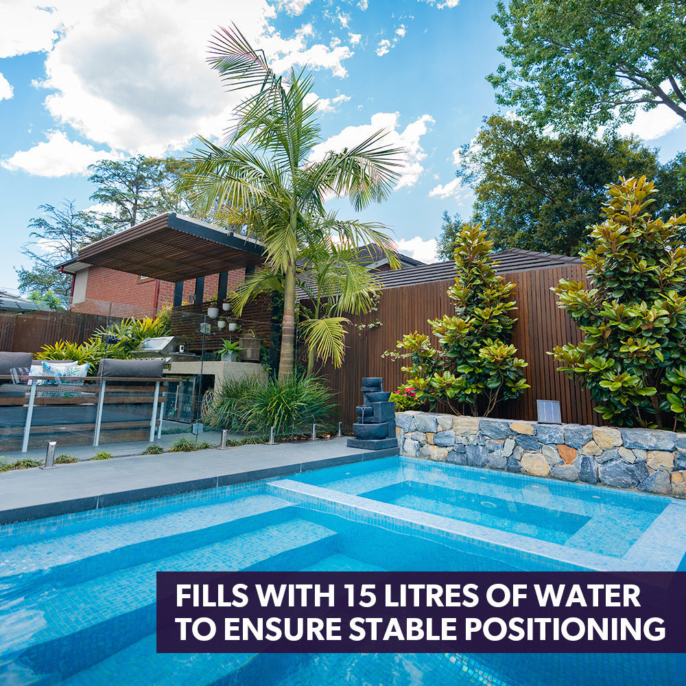 Solar Powered Cascading 3 Tier Water Fountain with LED Glow