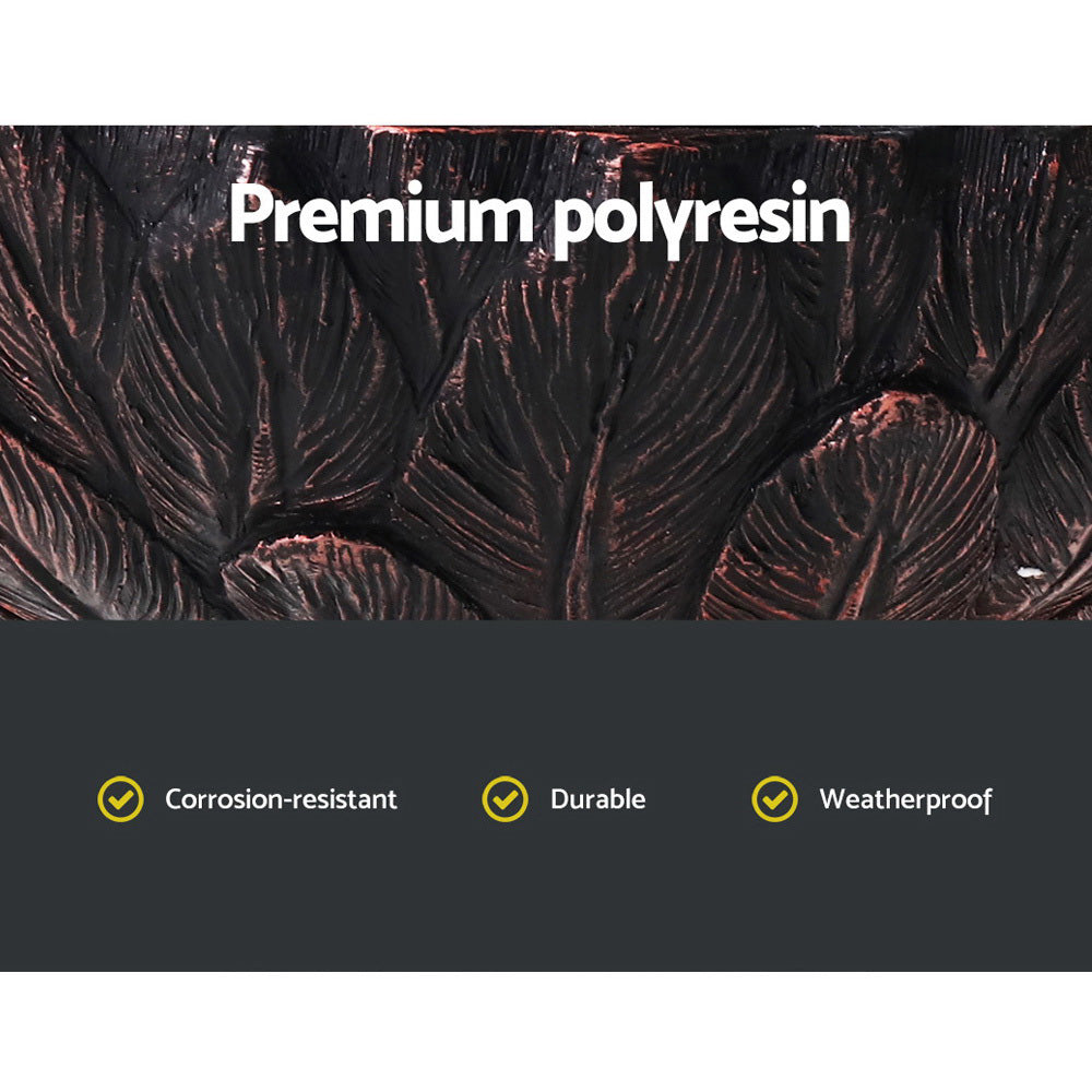 Solar Powered Two Tier Bird Bath Fountain with Peacock Accent