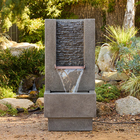 Zhara Modern Cascading Wall Garden Water Feature