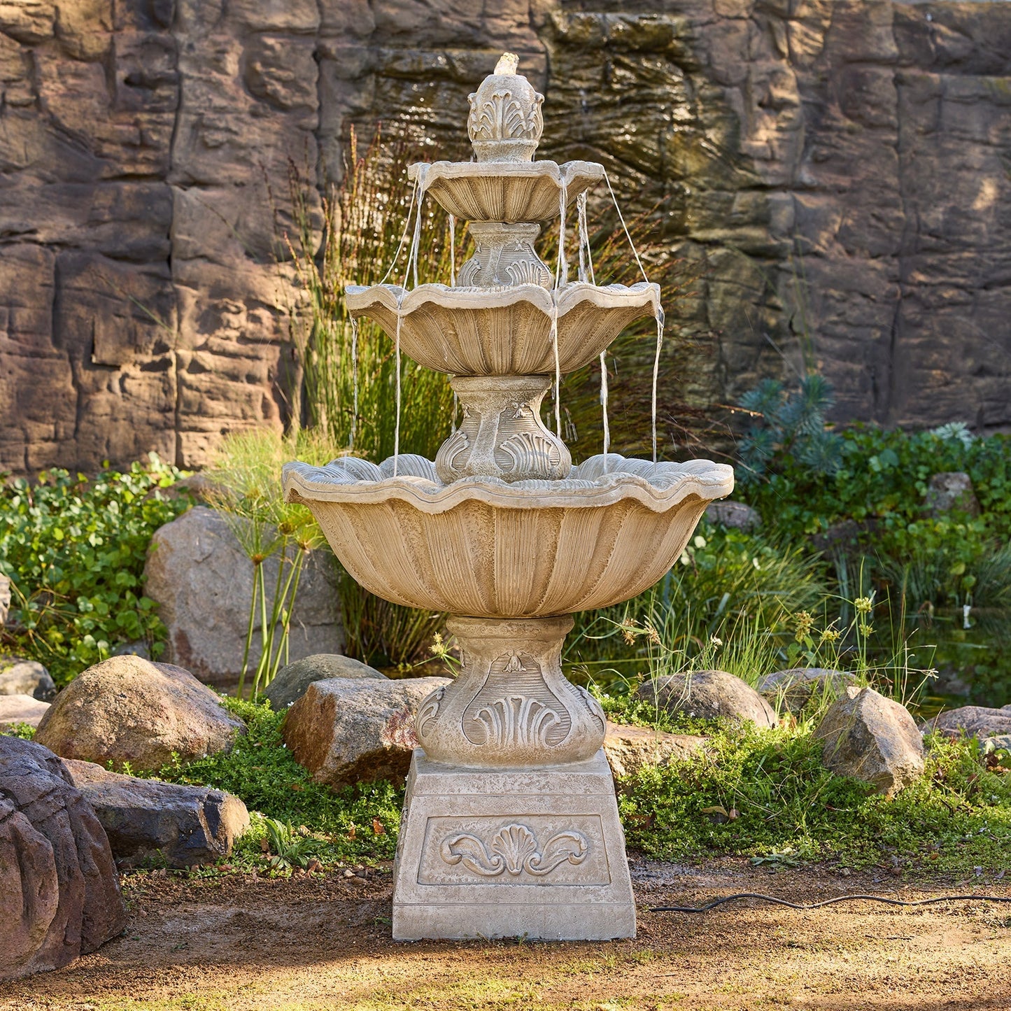 Fleur Decorative Tiered Garden Water Fountain Feature