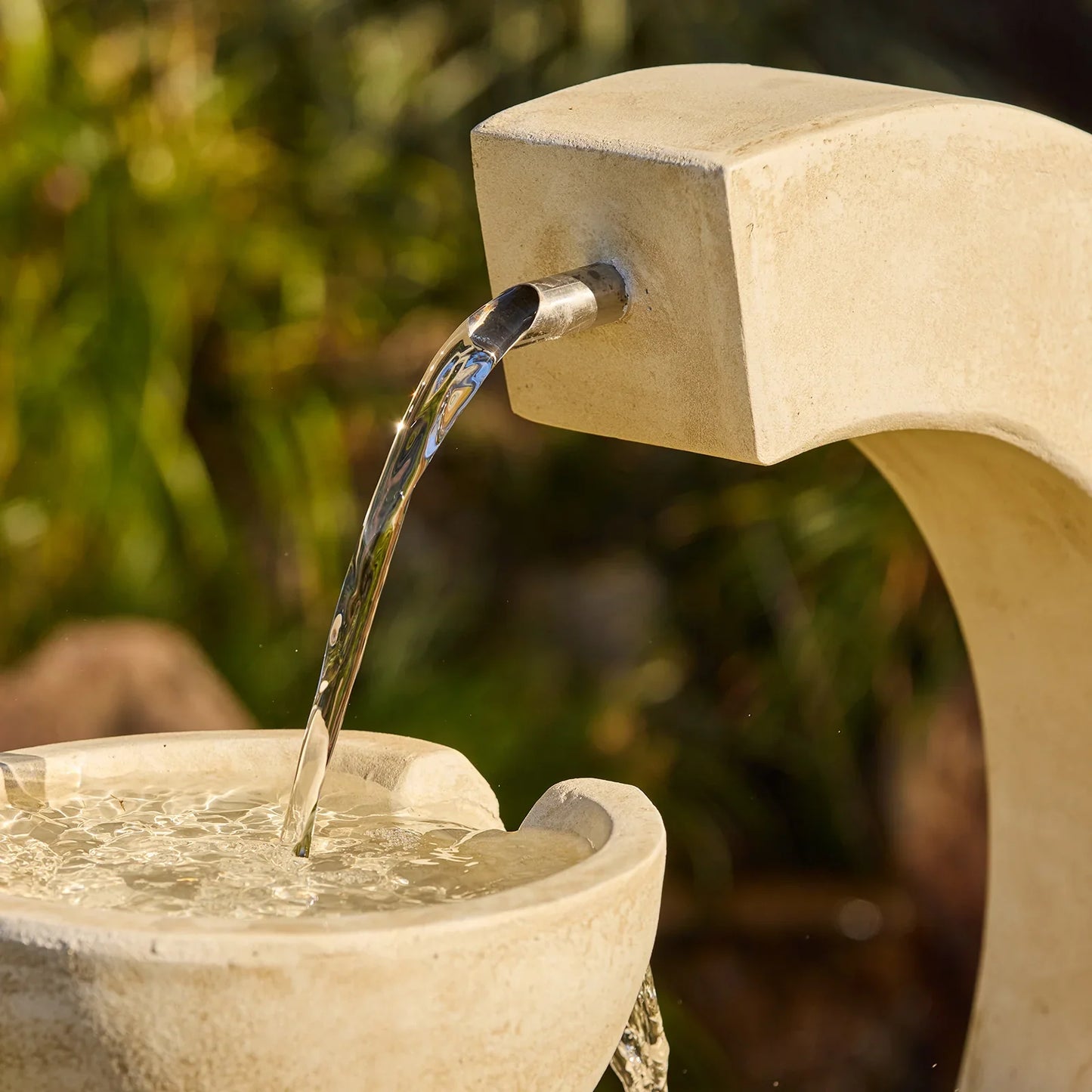 Crescent Modern Curved Garden Water Fountain Feature