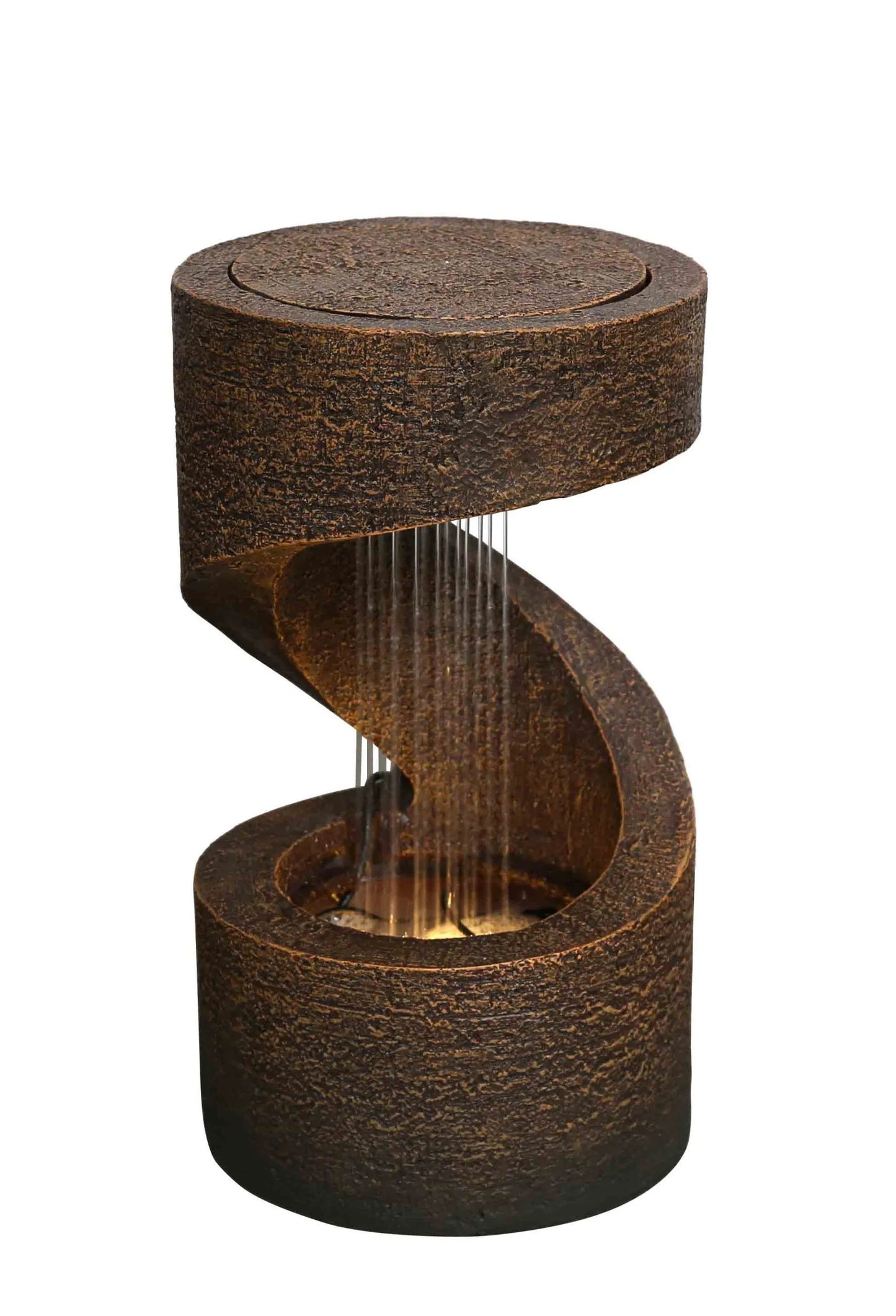 Spiral Rain Curtain Rustic LED Tabletop Water Feature