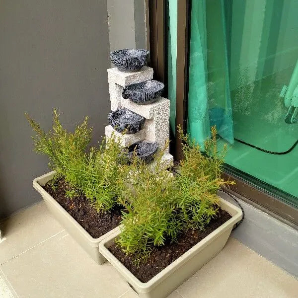 4 Tier Textured Bowls LED Light Tabletop Water Feature