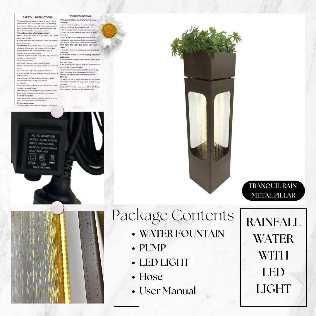 Modern Rain Curtain LED Lighting Wall Water Feature