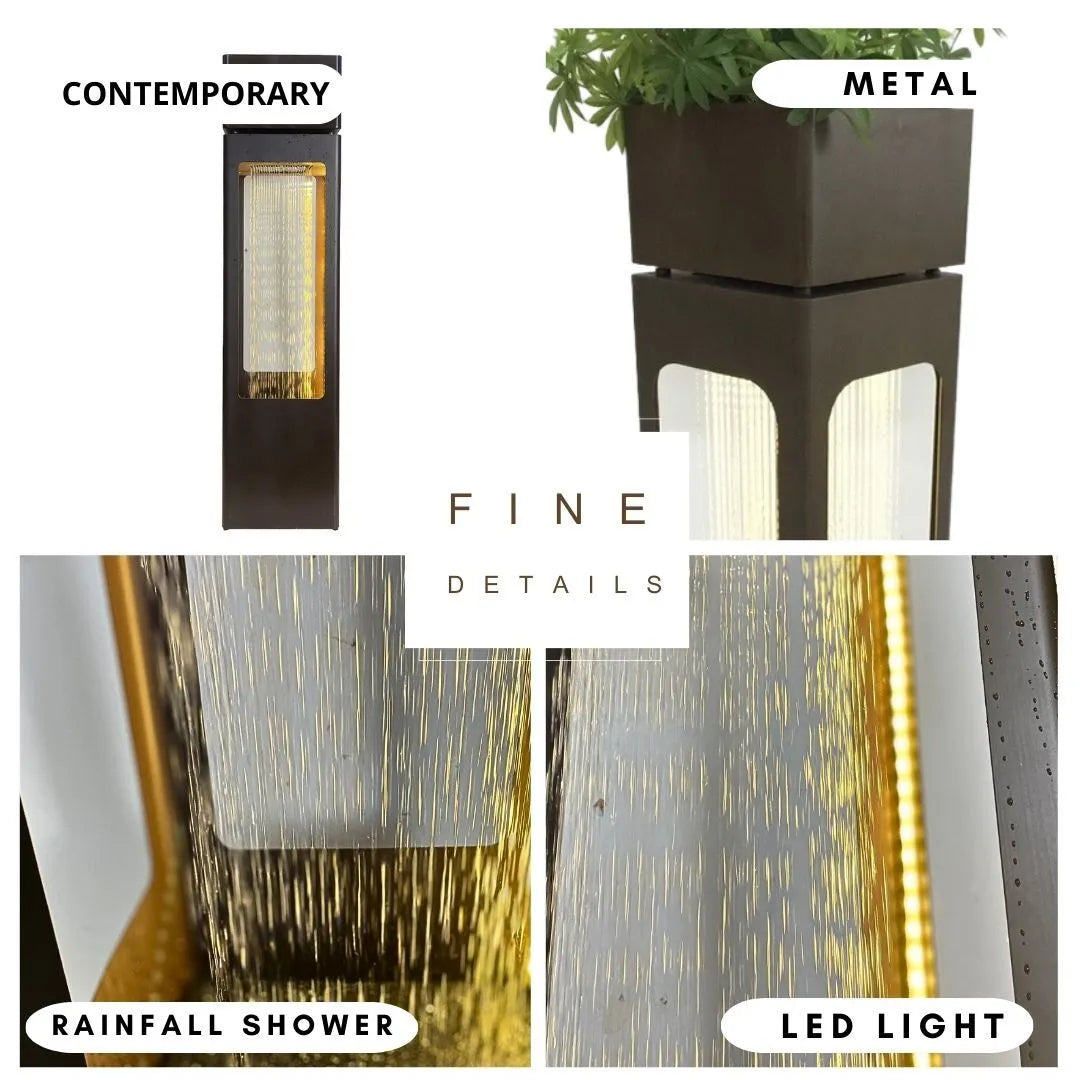 Modern Rain Curtain LED Lighting Wall Water Feature