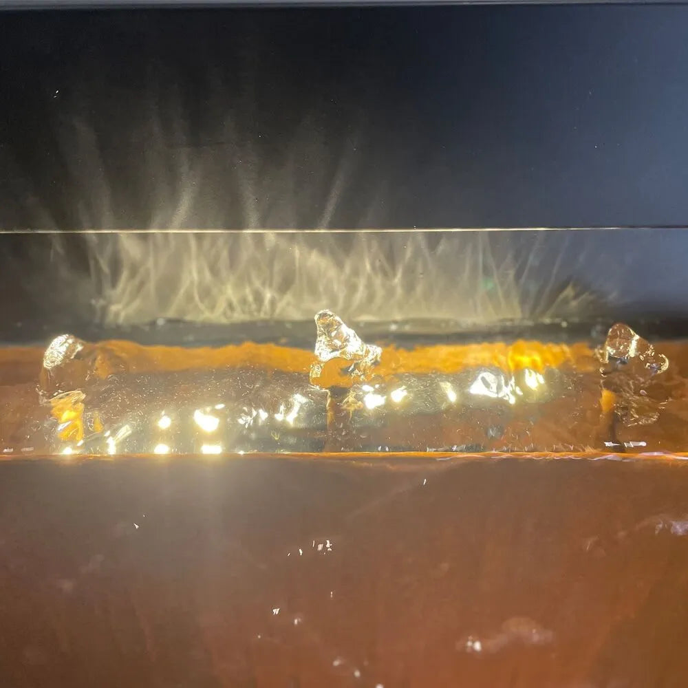 Modern Bronze Frame LED Lighting Wall Water Feature