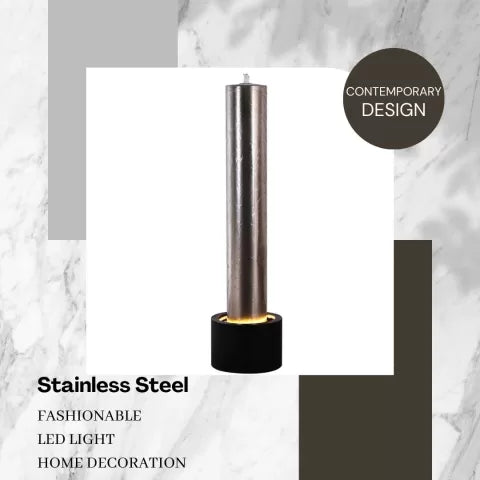 Modern Stainless Steel Bubbling LED Light Water Feature