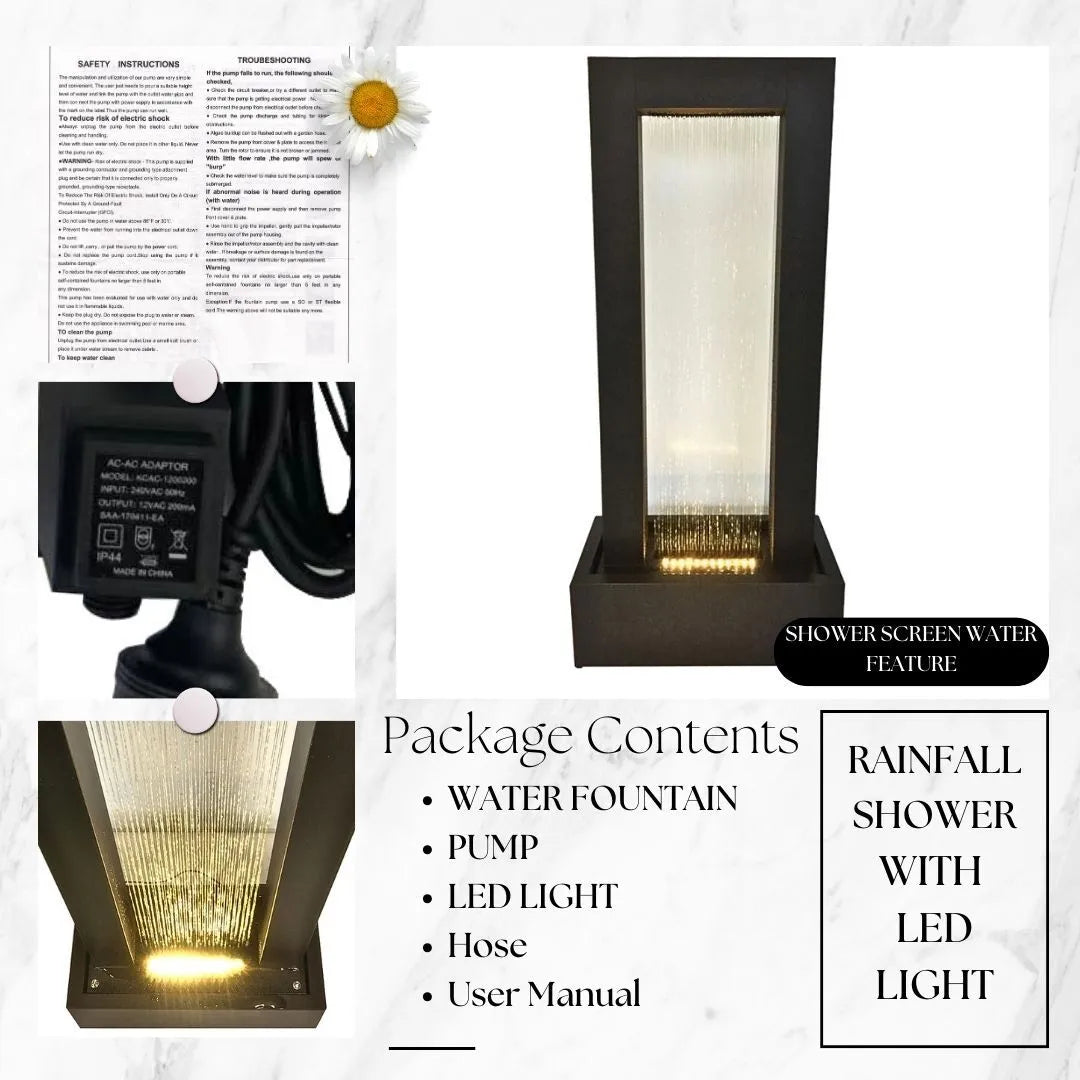 Modern Minimalist LED Lighting Water Feature