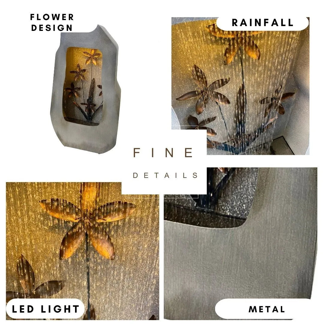 Abstract Rain Curtain LED Lighting Flower Water Feature