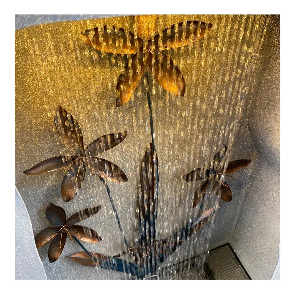 Abstract Rain Curtain LED Lighting Flower Water Feature