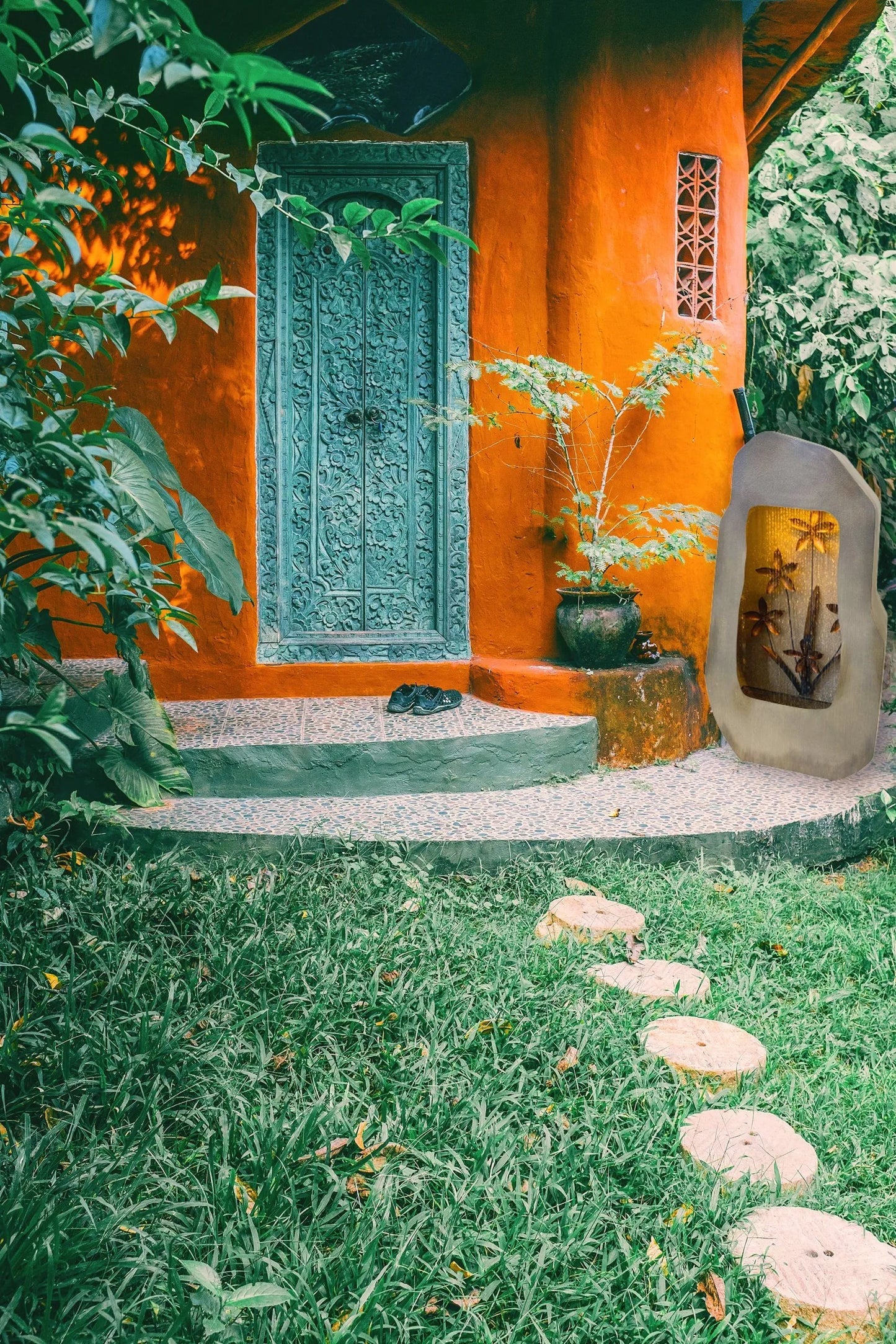 Abstract Rain Curtain LED Lighting Flower Water Feature