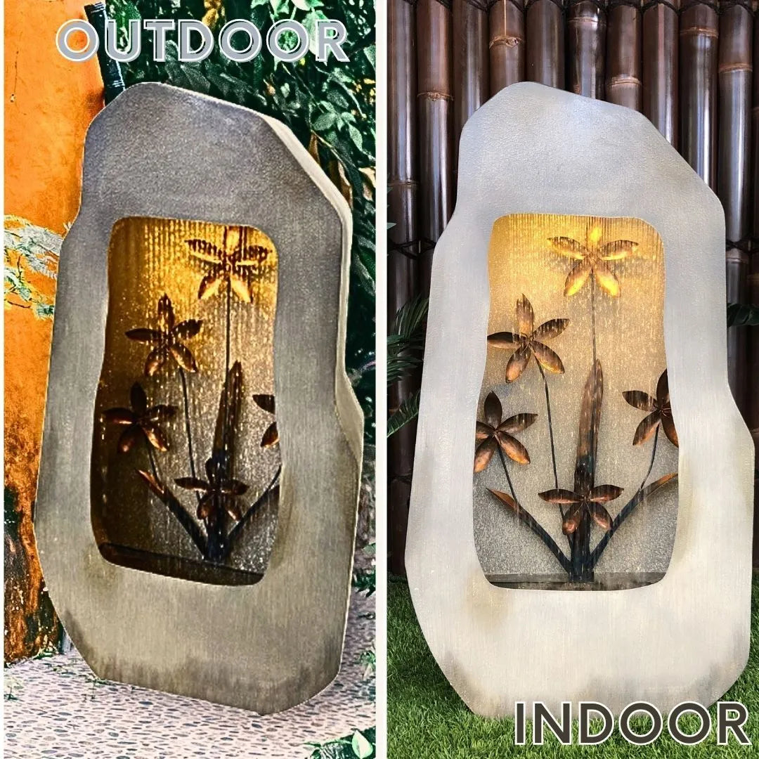 Abstract Rain Curtain LED Lighting Flower Water Feature