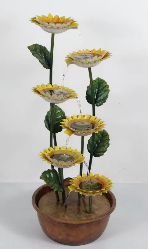 Decorative Cascading Sunflower Petal Water Feature