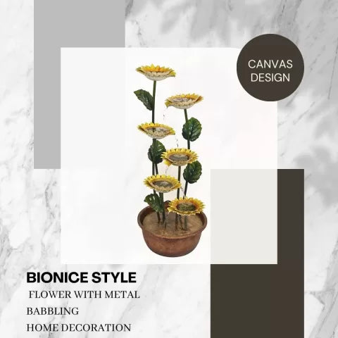 Decorative Cascading Sunflower Petal Water Feature