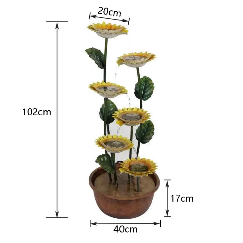 Decorative Cascading Sunflower Petal Water Feature