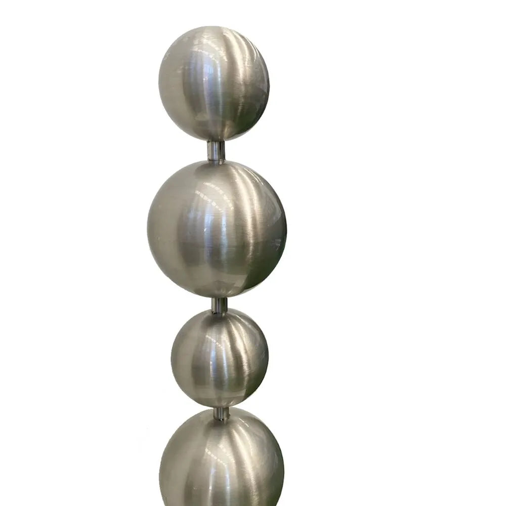 Modern Minimalist Steel Sphere Column Water Feature