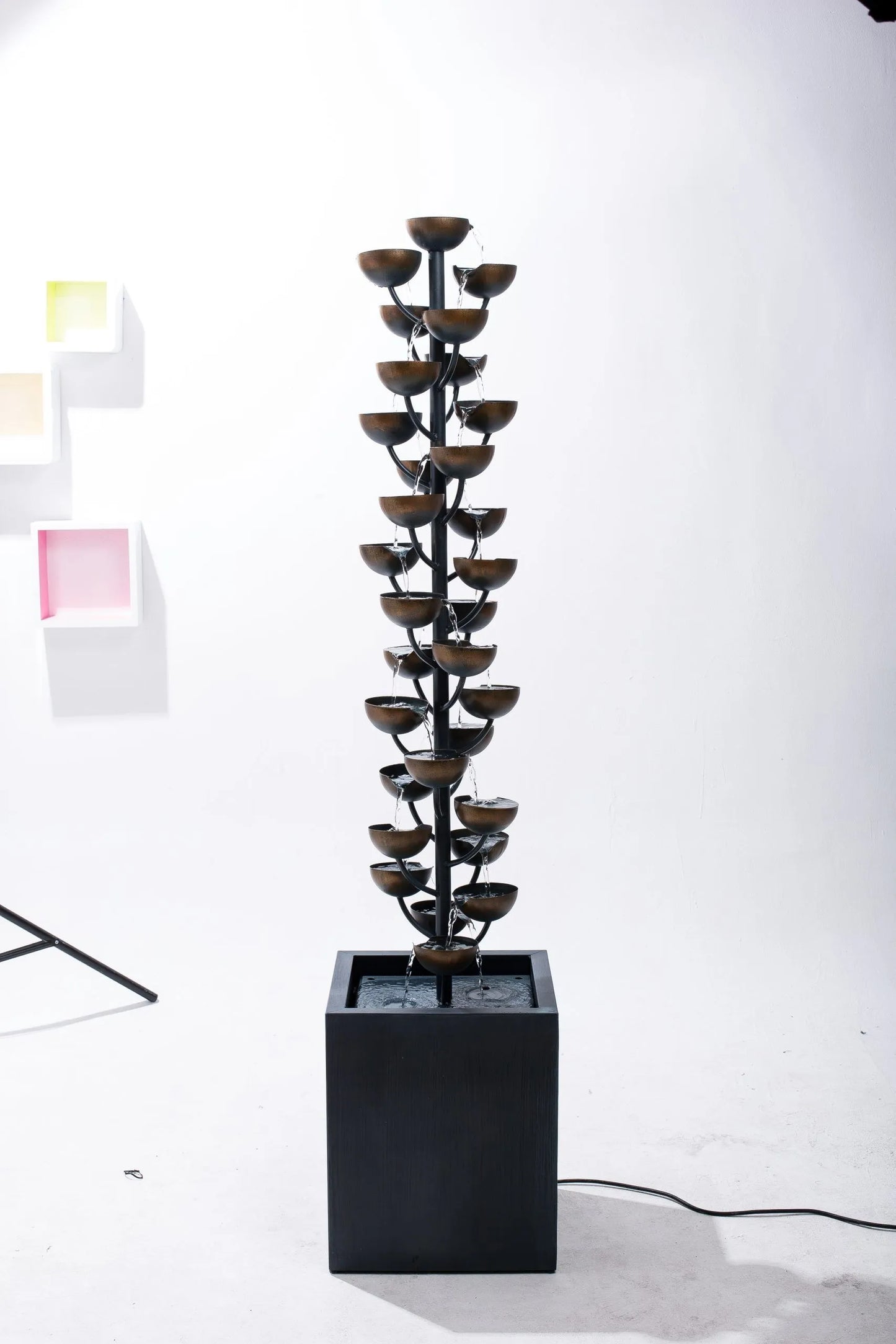 Cascading Vertical Bowls Tower Water Feature