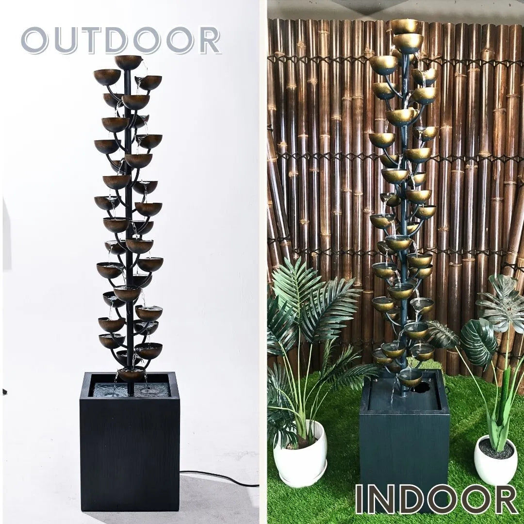 Cascading Vertical Bowls Tower Water Feature