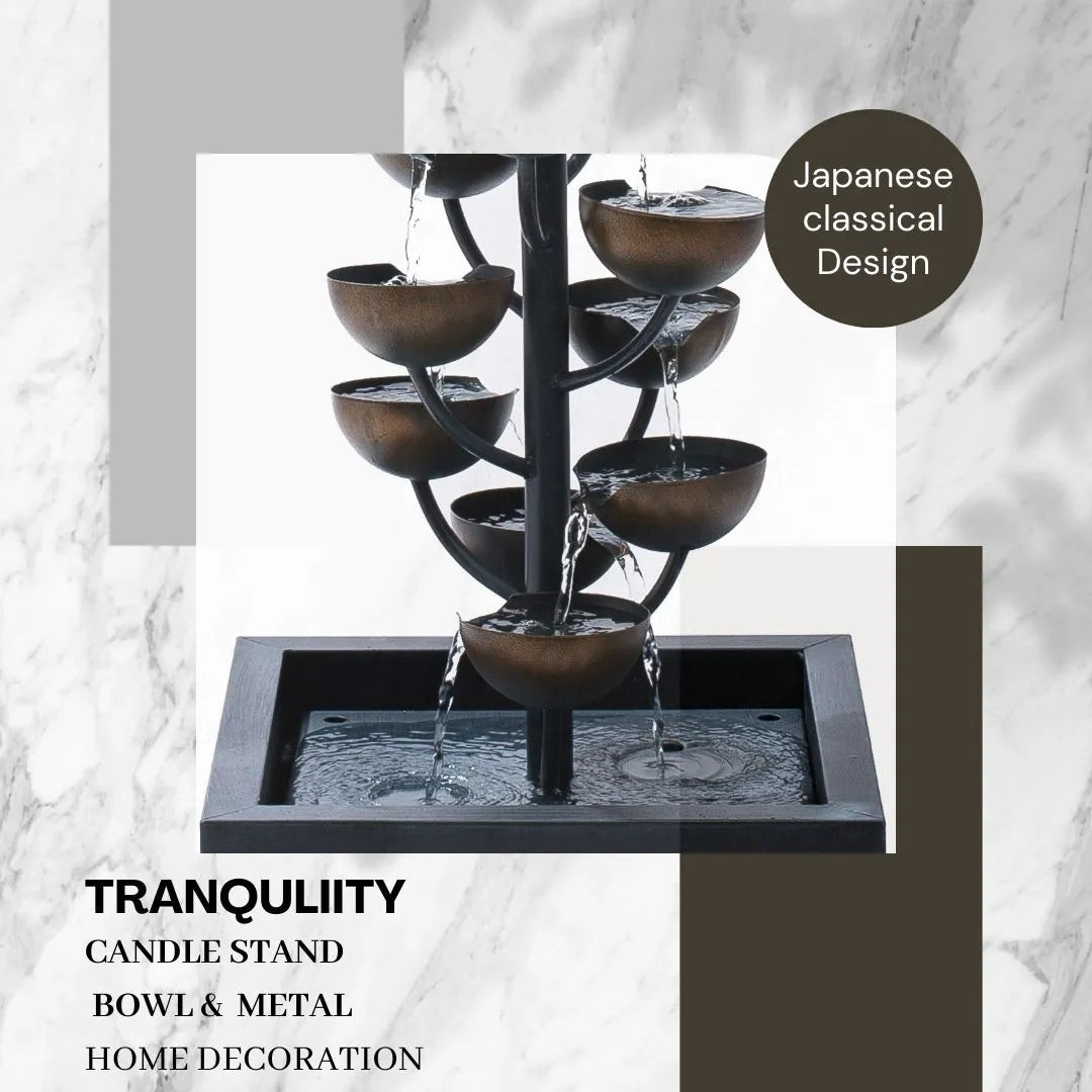 Cascading Vertical Bowls Tower Water Feature