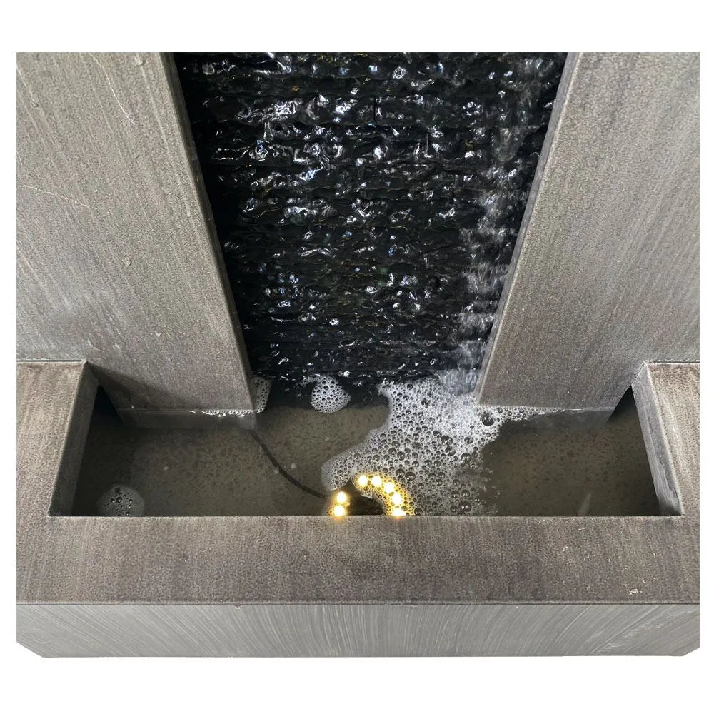 Modern Vertical Wall Water Feature with LED Lighting