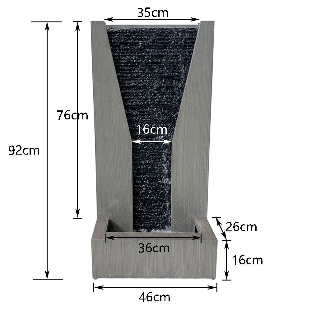 Modern Vertical Wall Water Feature with LED Lighting