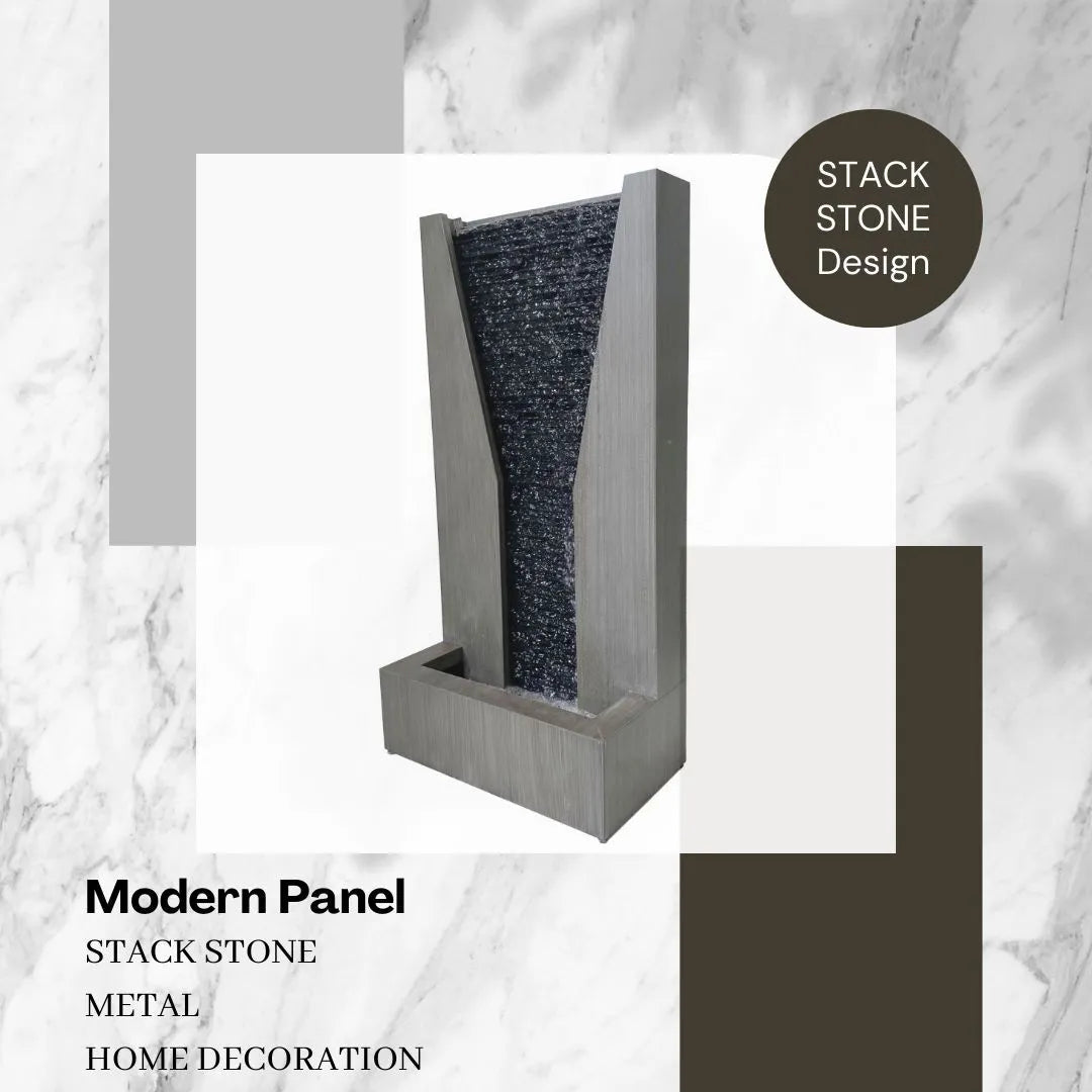 Modern Vertical Wall Water Feature with LED Lighting