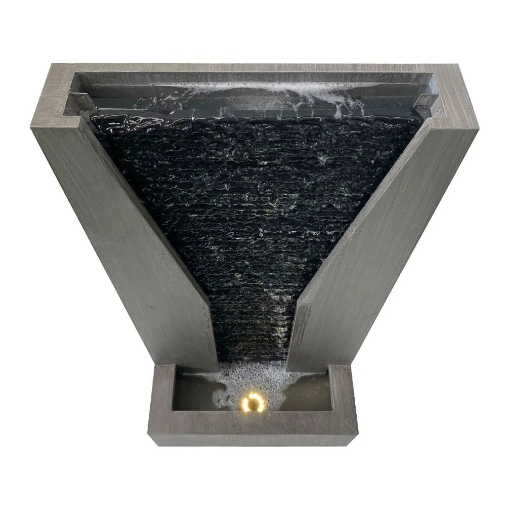 Modern Vertical Wall Water Feature with LED Lighting