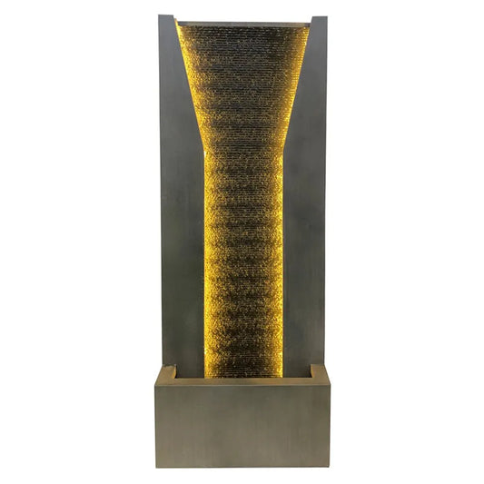 Modern Tall  Wall Water Feature with LED Lighting