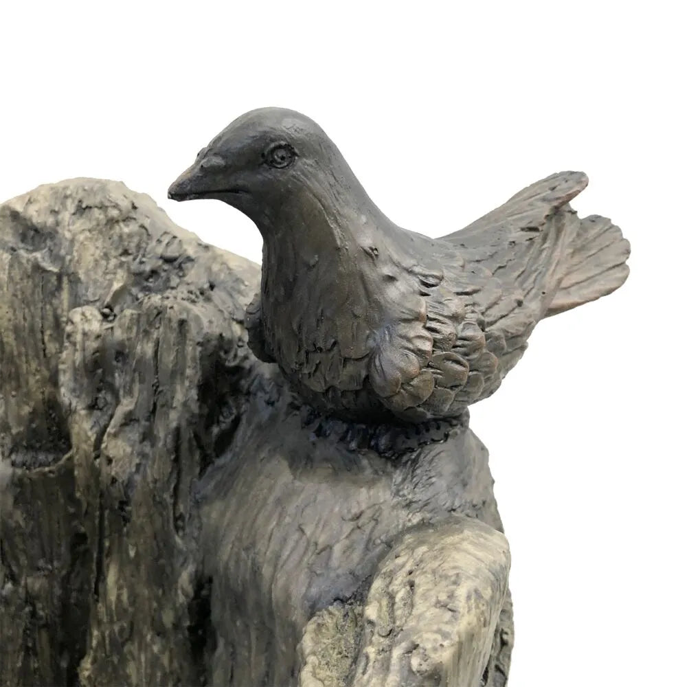 Solar Rustic Rock Bowl Water Feature with LED Light