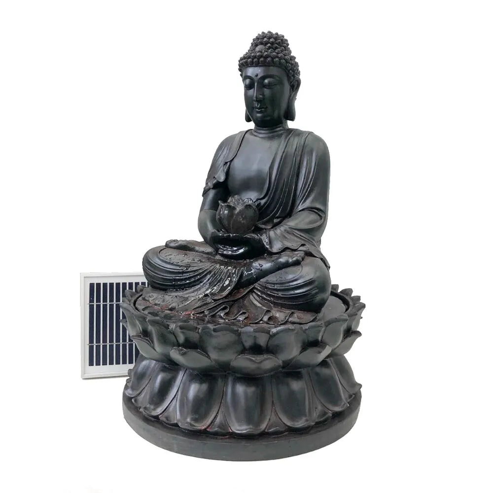 Solar powered Buddha LED Light Water Feature