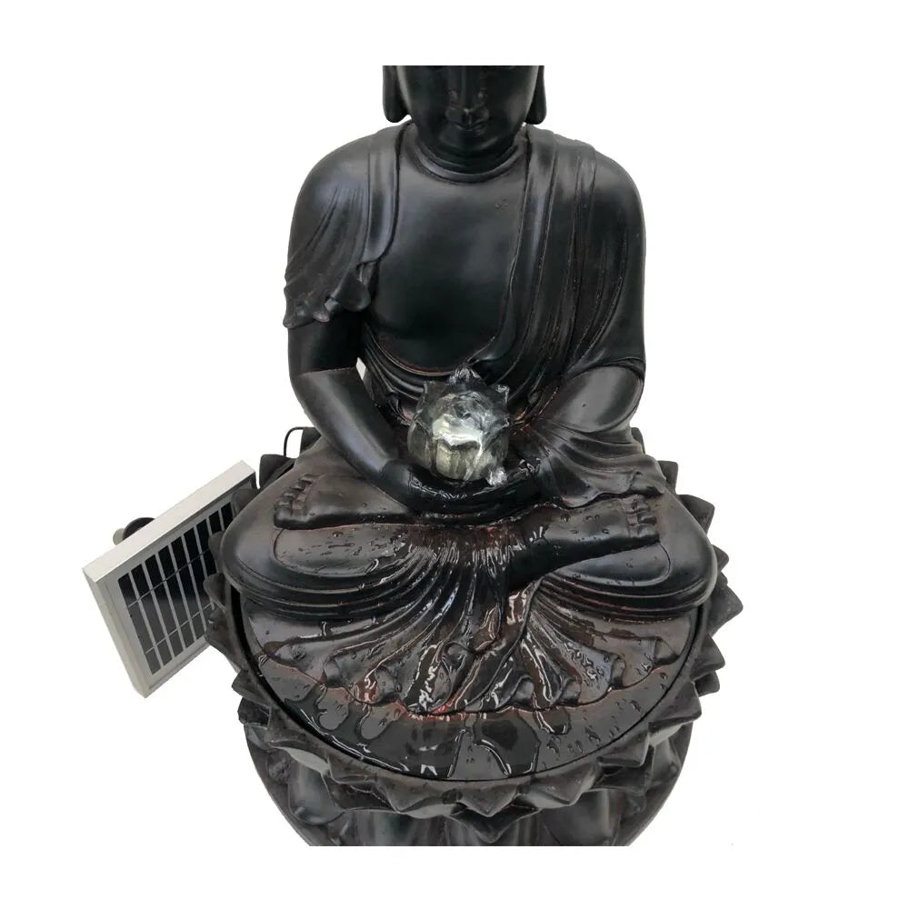 Solar powered Buddha LED Light Water Feature