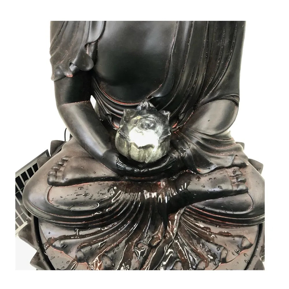 Solar powered Buddha LED Light Water Feature