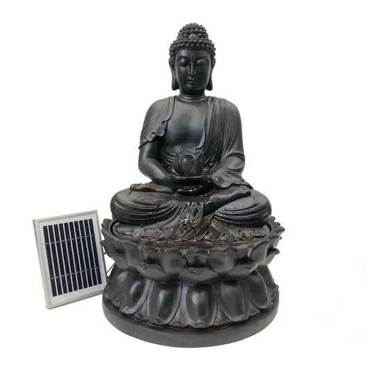 Solar powered Buddha LED Light Water Feature