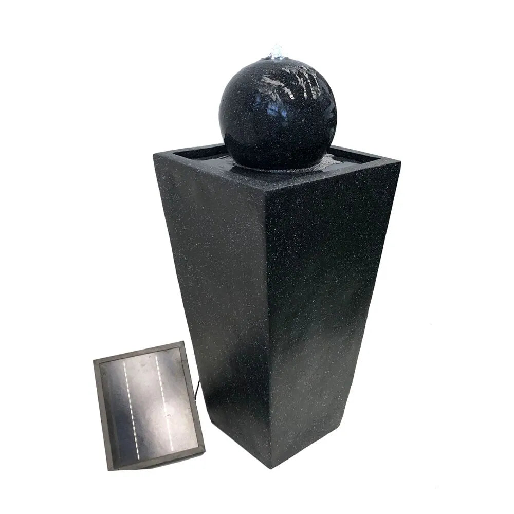 Solar Sphere Pedestal Water Feature with LED Light