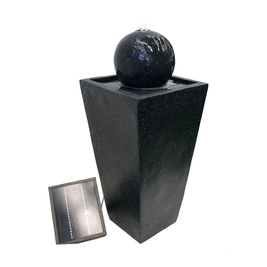 Solar Sphere Pedestal Water Feature with LED Light