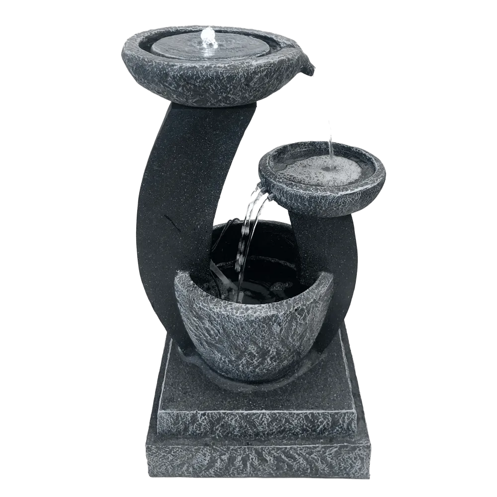 3 Teired Natural Stone Cascade LED Light Water Feature