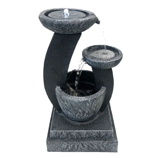 3 Teired Natural Stone Cascade LED Light Water Feature