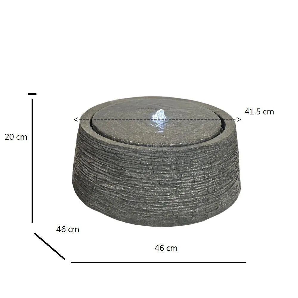 Bubbling Stone Finish LED Light Water Feature