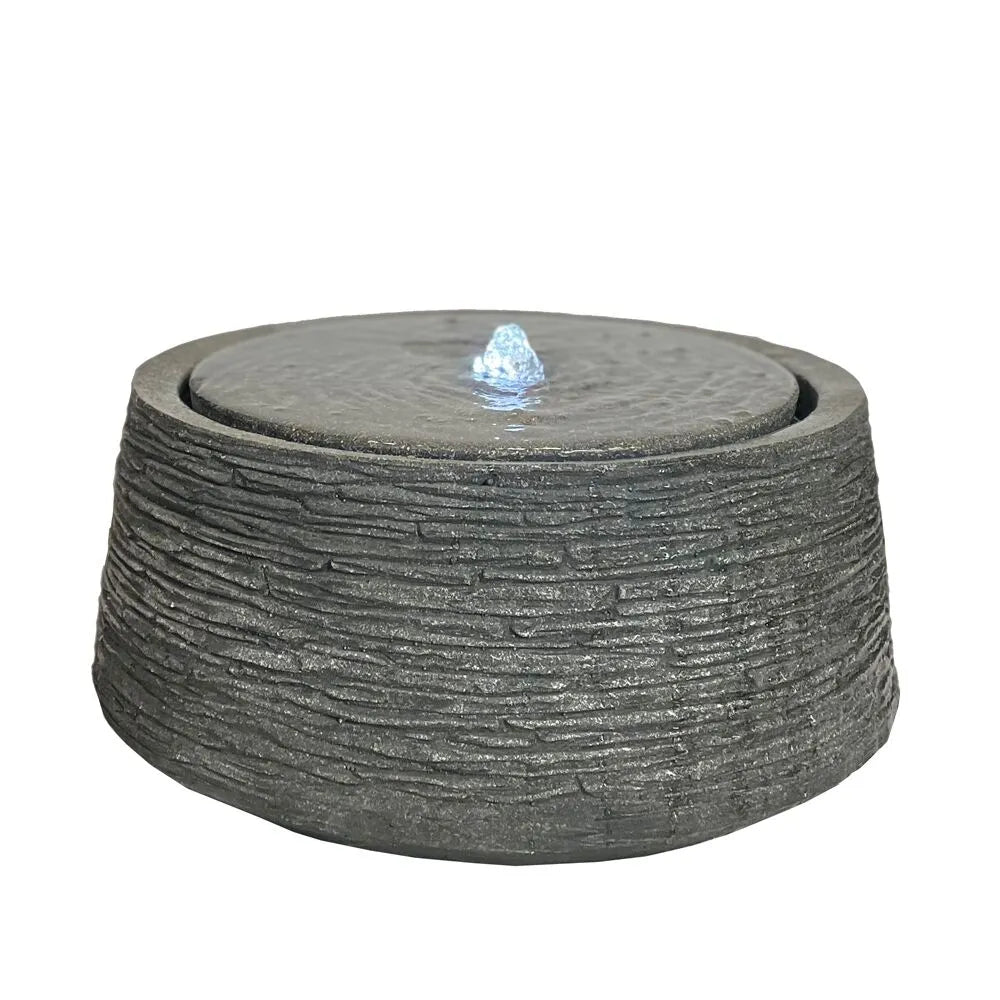 Bubbling Stone Finish LED Light Water Feature