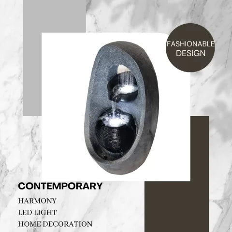 Modern Rain Curtain Bowl Water Feature with LED Light