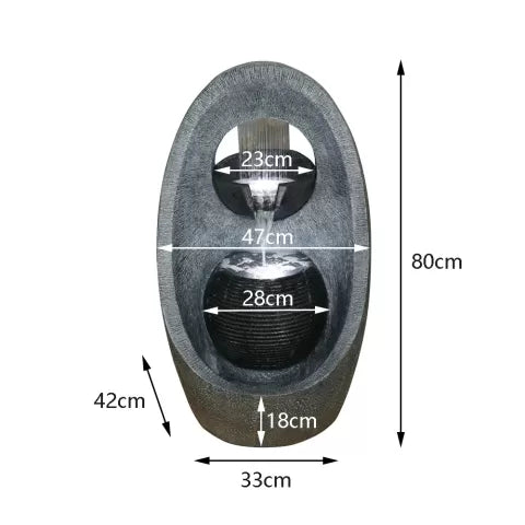 Modern Rain Curtain Bowl Water Feature with LED Light