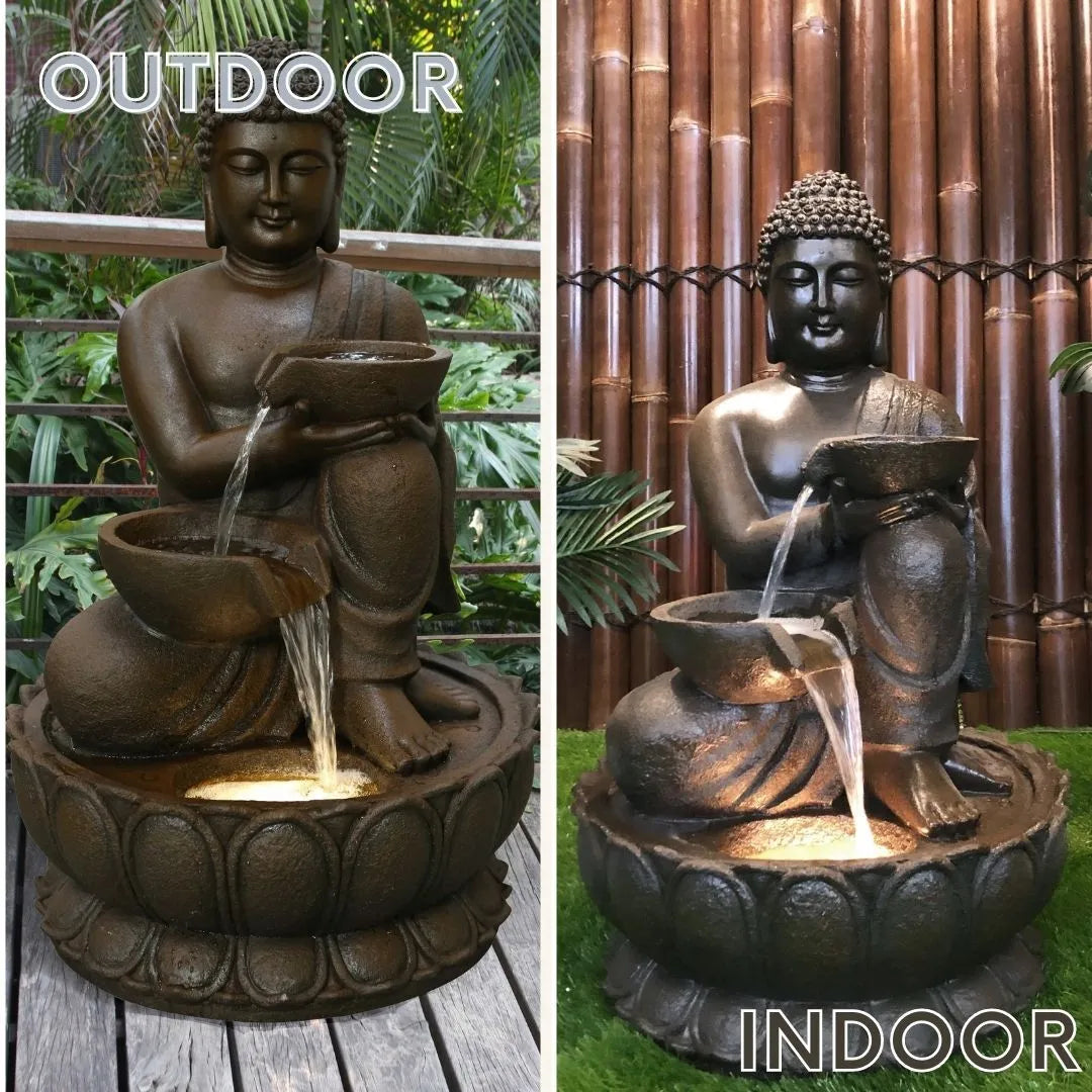 Buddha Cascading Bowls LED Light Water Feature