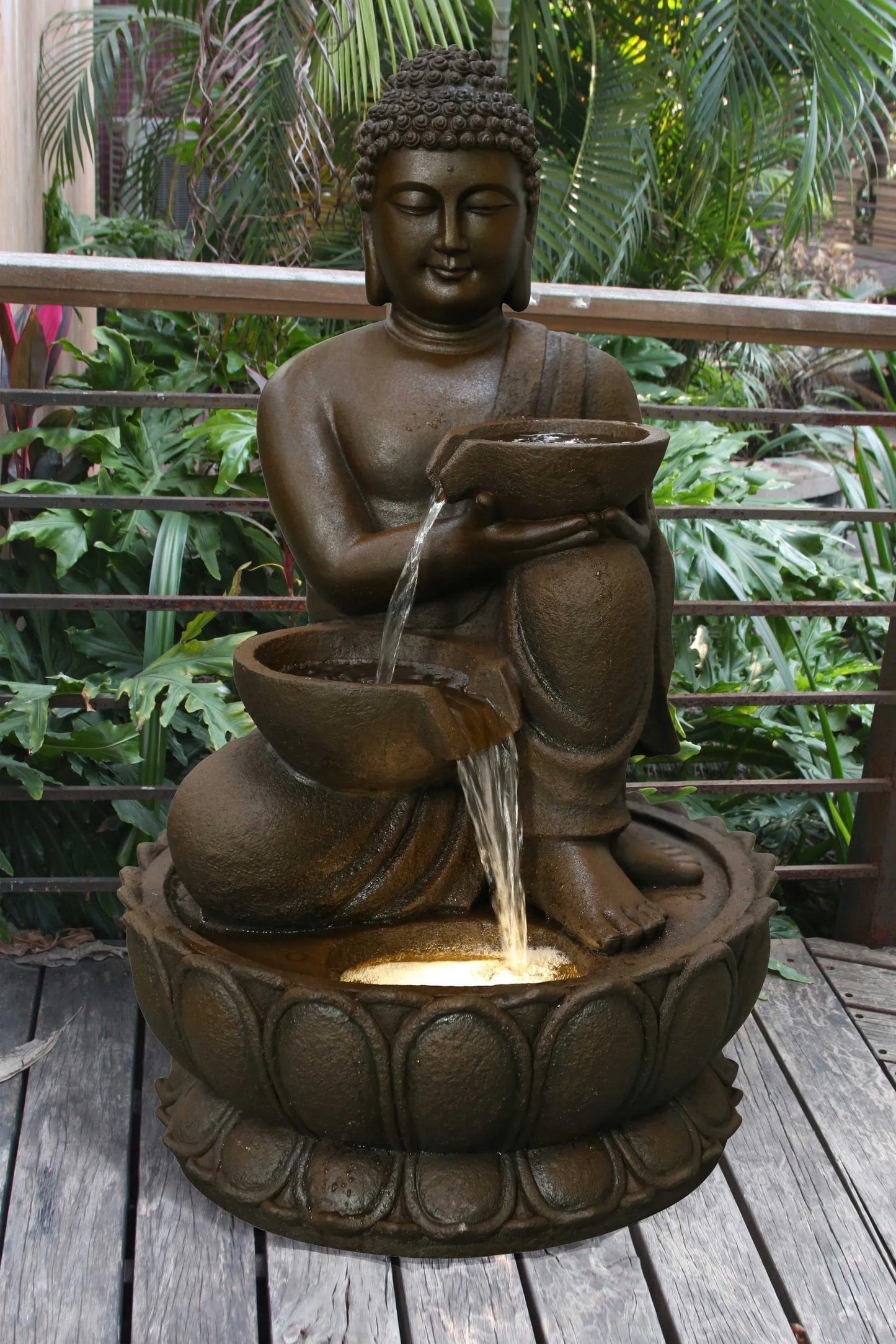 Buddha Cascading Bowls LED Light Water Feature