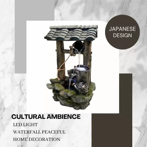 Antique Wishing Well LED Water Feature with Bucket