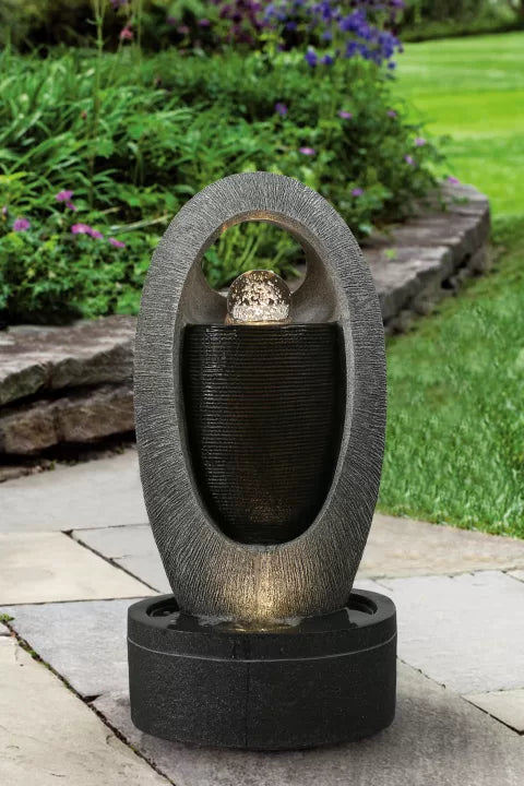 Modern Orb Glow Crystal Oval LED Light Water Feature