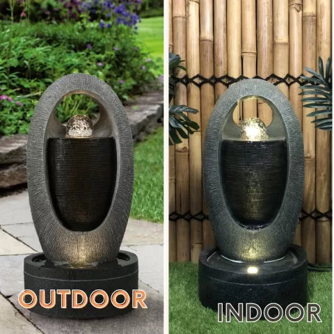 Modern Orb Glow Crystal Oval LED Light Water Feature